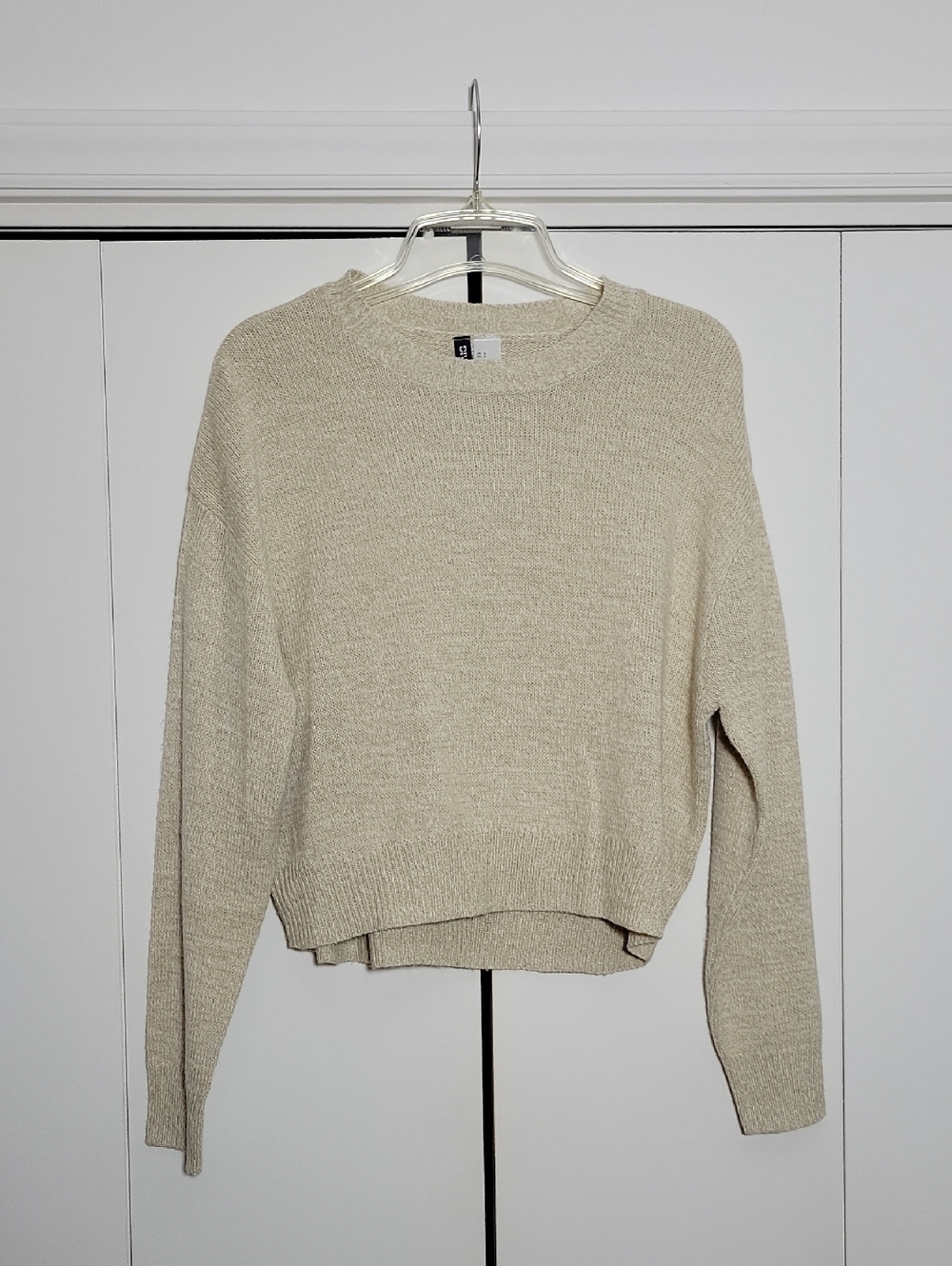 H&M Beige Crewneck Sweater - Lightweight Knit